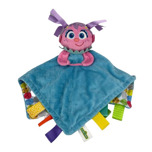 Bright Starts Sesame Street Abby 13" Baby Lovey Security Blanket Blue Pink - Picture 1 of 9
